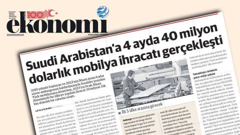 Suudi Arabistan'a 4 Ayda 40 Milyon Dolarlık Mobilya İhracatı Gerçekleşti