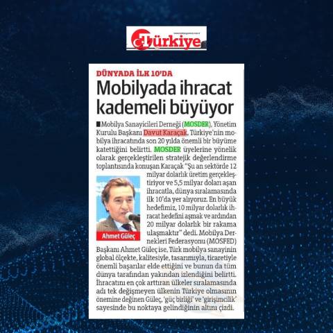 Mobilya Sektörünün Hedefi İhracatı 20 Milyar Dolara Çıkarmak Türkiye Gazetesi